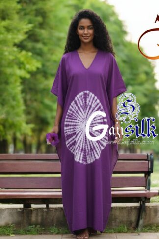 Magenta Shibori Kaftan Big Round Gaji Silk Arfat Khatri Designer