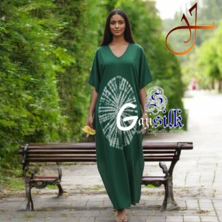 Green Shibori Kaftan Big Round Gaji Silk Arfat Khatri Designer