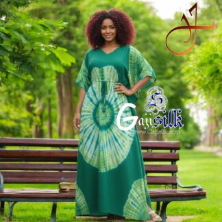 Green Parrot Shibori Kaftan Five Rounds Gaji Silk Arfat Khatri Designer