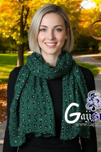 Green Bandhani Stole & Scarf In Gaji Silk