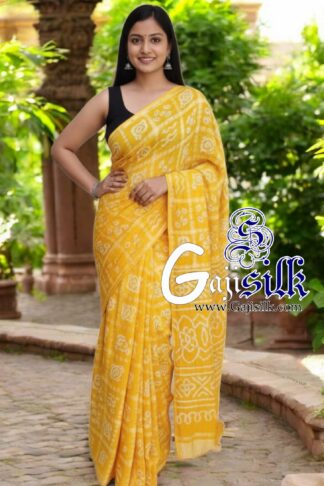 Yellow Gharchola Bandhani Saree Pure GajiSilk